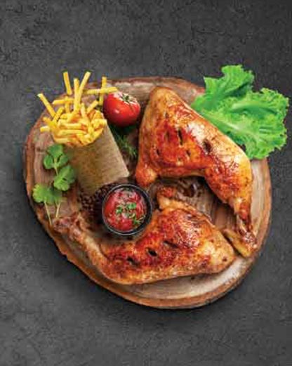 Chicken platter with a wrap and salad.